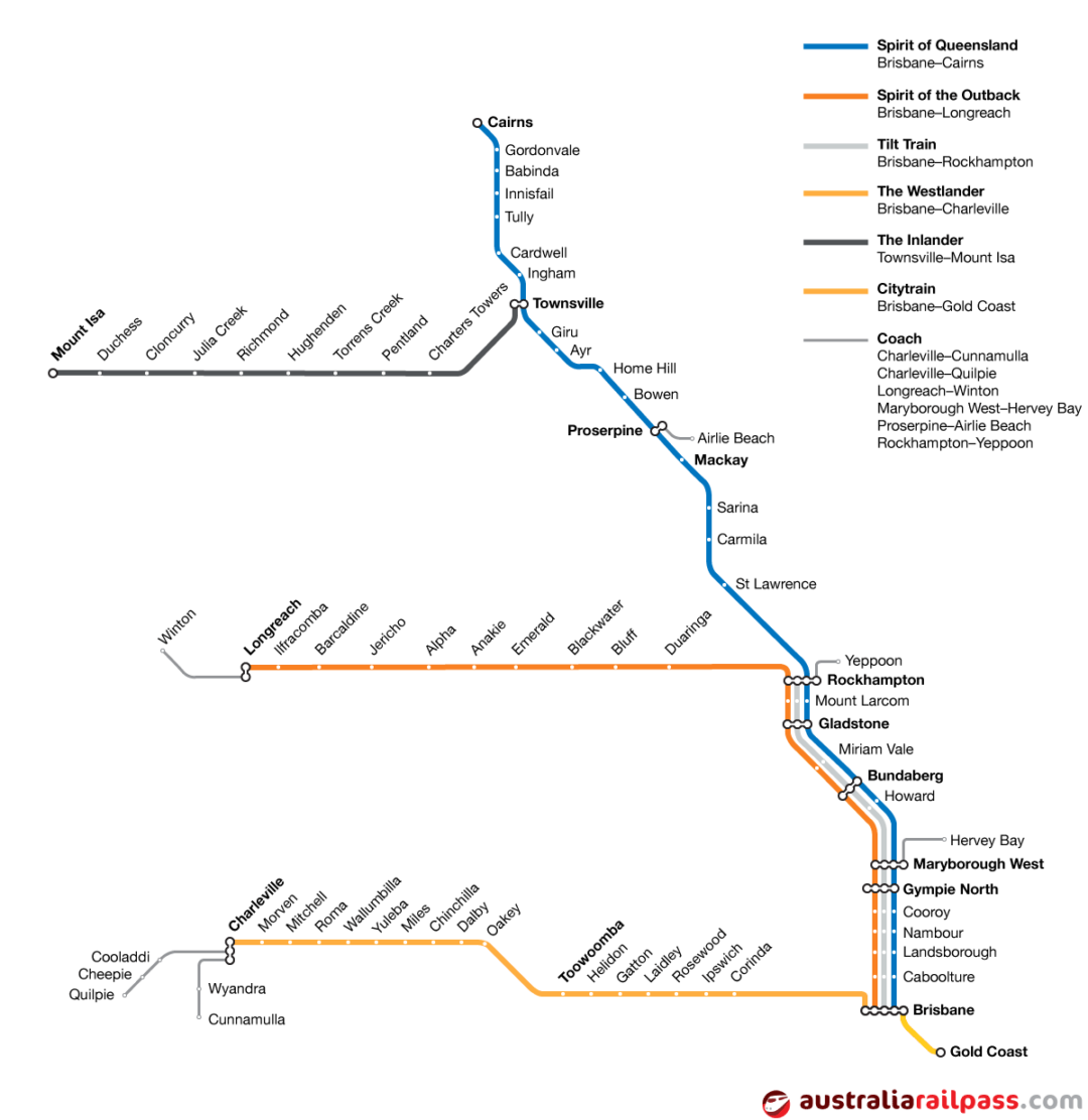 map-queenslandexplorerpass-feb17 - Explore Australia by rail with an ...